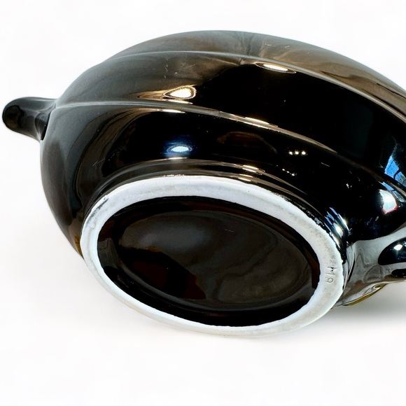 HALL CHINA Rhythm Black, Aladdin Genie Lamp, Tea Pot, Ceramic circa 1939… - Picture 5 of 9